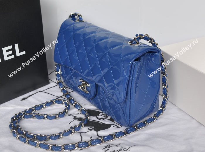 Chanel A1116 paint lambskin small classic flap handbag blue bag 5758