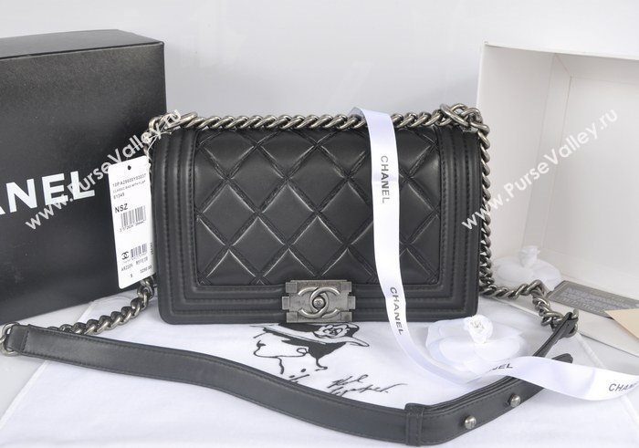 Chanel A91205 lambskin new le boy handbag black bag 5759