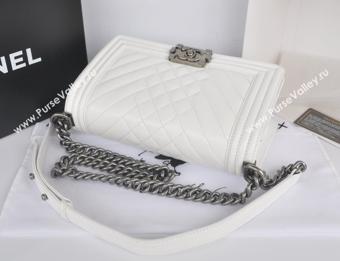 Chanel A90191 lambskin new le boy handbag white bag 5760