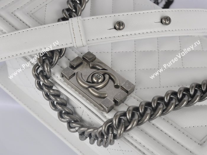 Chanel A90191 lambskin new le boy handbag white bag 5760