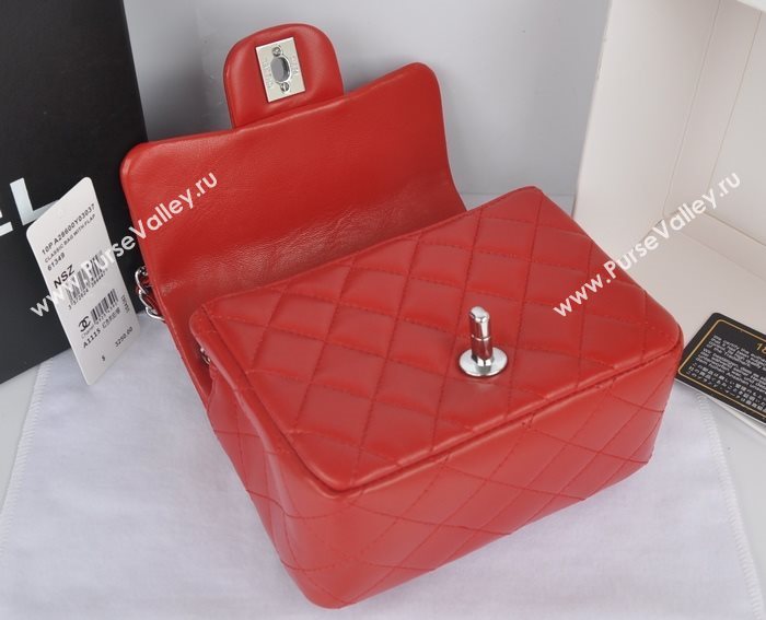 Chanel A1115 lambskin small classic flap handbag red bag 5761