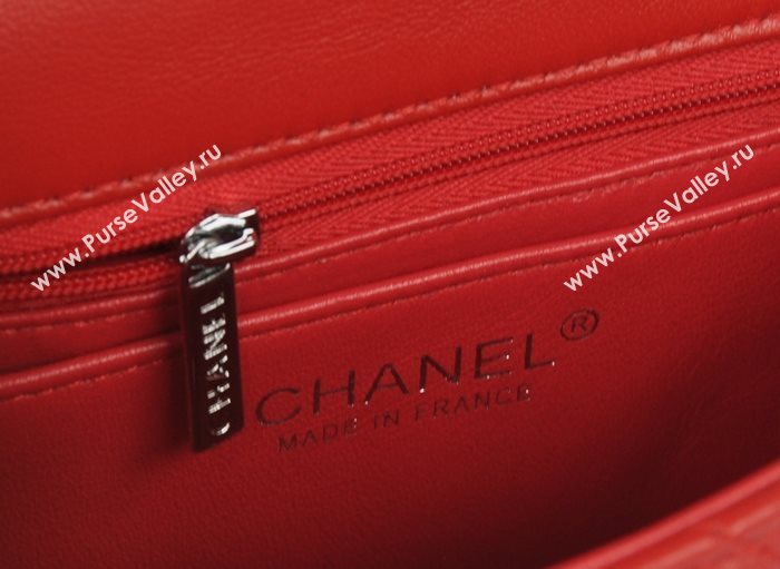 Chanel A1115 lambskin small classic flap handbag red bag 5761