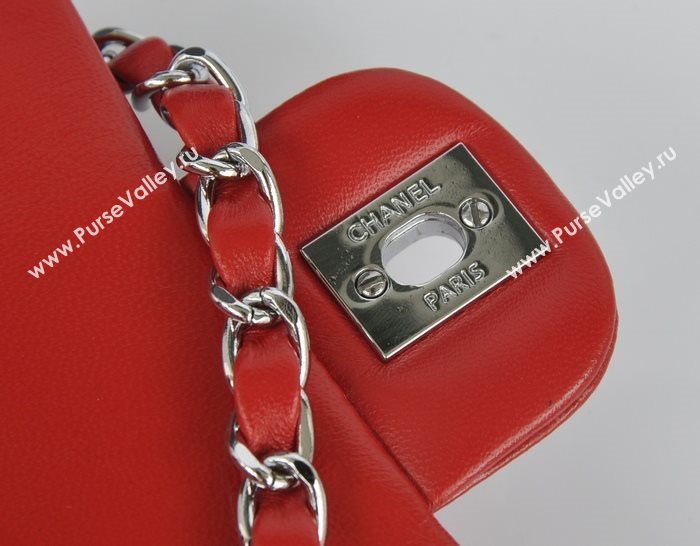 Chanel A1115 lambskin small classic flap handbag red bag 5761