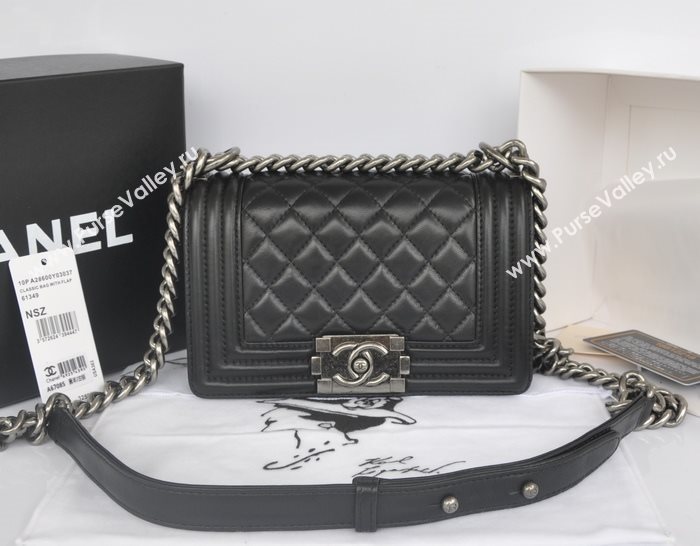 Chanel A67085 lambskin new small le boy handbag black bag 5762