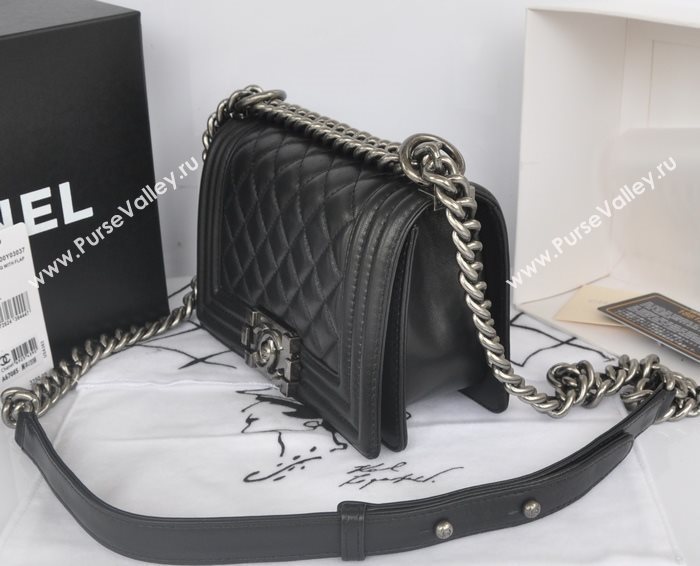 Chanel A67085 lambskin new small le boy handbag black bag 5762