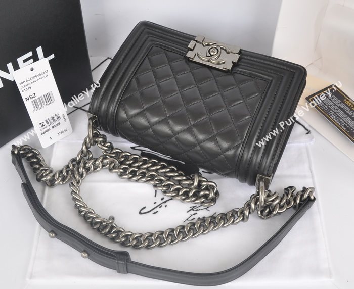 Chanel A67085 lambskin new small le boy handbag black bag 5762