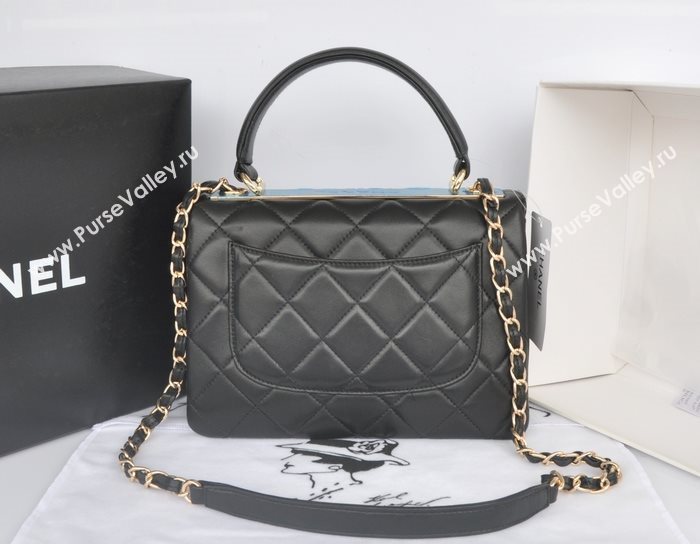 Chanel A92236 lambskin tote shoulder classic flap handbag black bag 5763