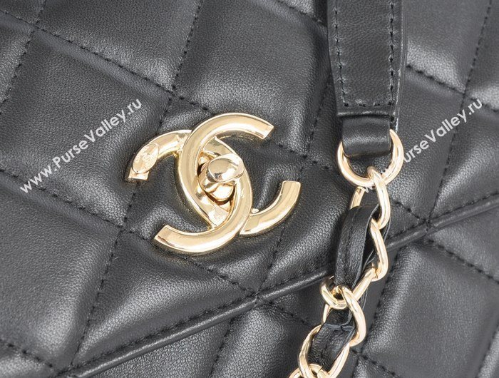 Chanel A92236 lambskin tote shoulder classic flap handbag black bag 5763