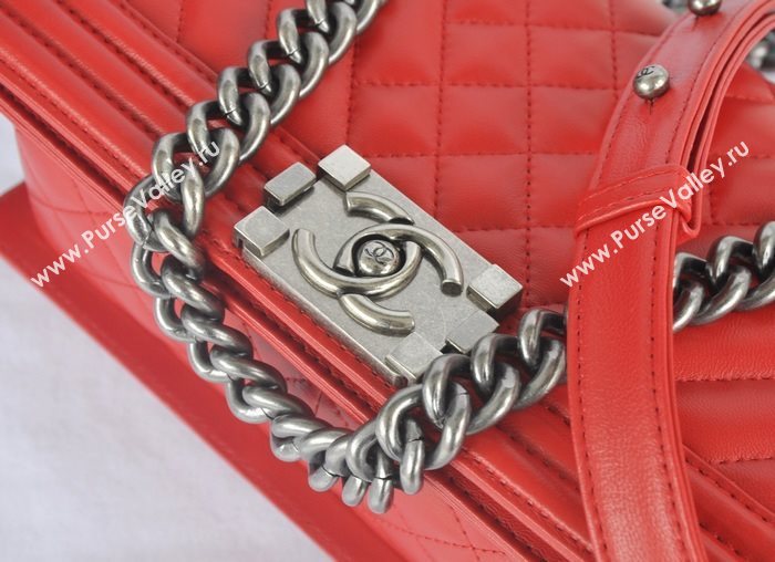 Chanel A90191 lambskin new le boy handbag red bag 5764