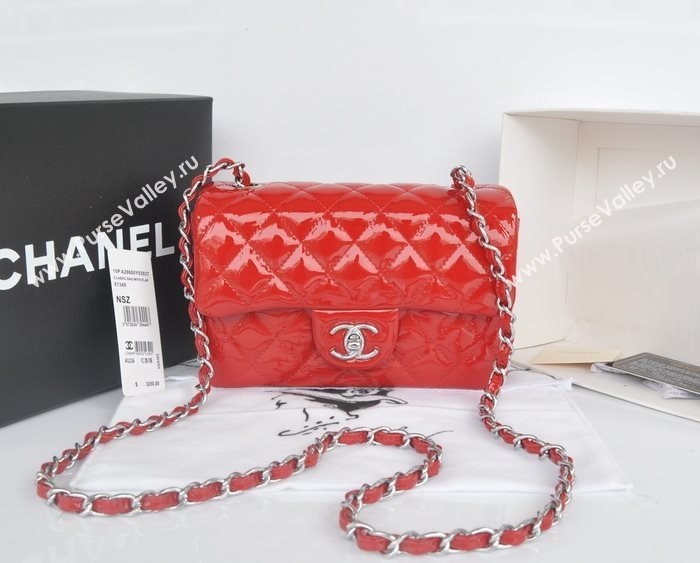 Chanel A1116 paint lambskin small classic flap handbag red bag 5767