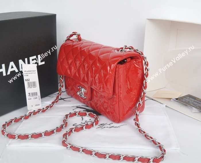 Chanel A1116 paint lambskin small classic flap handbag red bag 5767