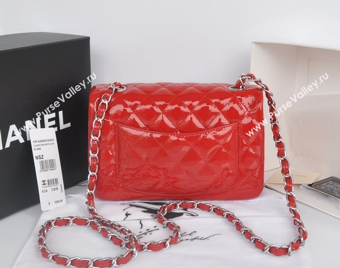 Chanel A1116 paint lambskin small classic flap handbag red bag 5767