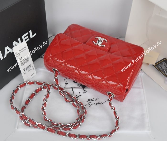 Chanel A1116 paint lambskin small classic flap handbag red bag 5767