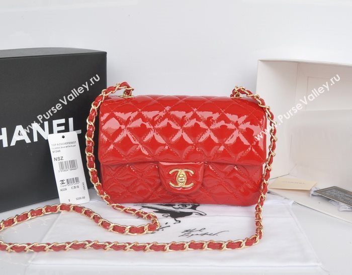 Chanel A1116 paint lambskin small classic flap handbag red bag 5769