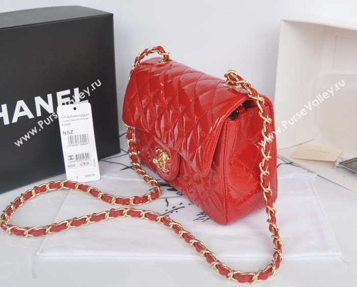 Chanel A1116 paint lambskin small classic flap handbag red bag 5769