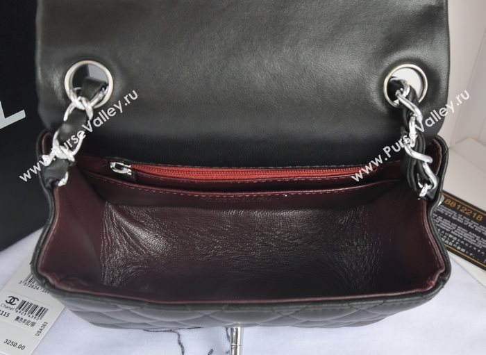 Chanel A1115 lambskin small classic flap handbag black bag 5771