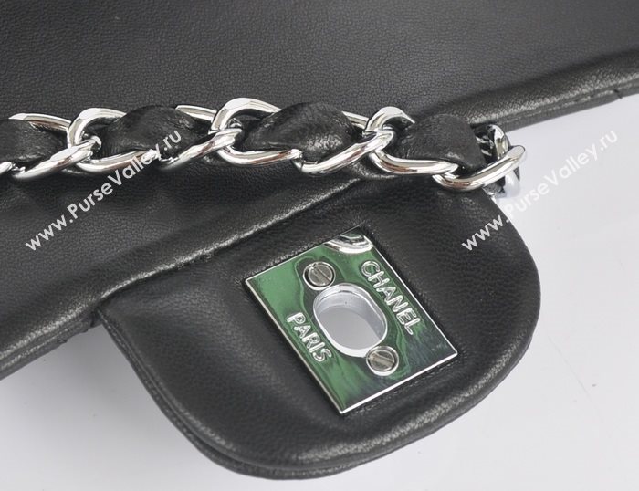 Chanel A1115 lambskin small classic flap handbag black bag 5771