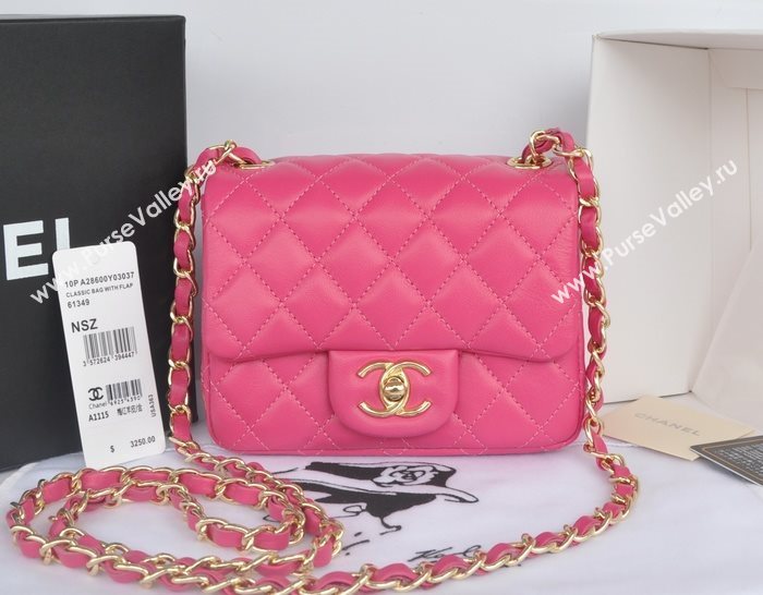 Chanel A1115 lambskin small classic flap handbag red bag 5775