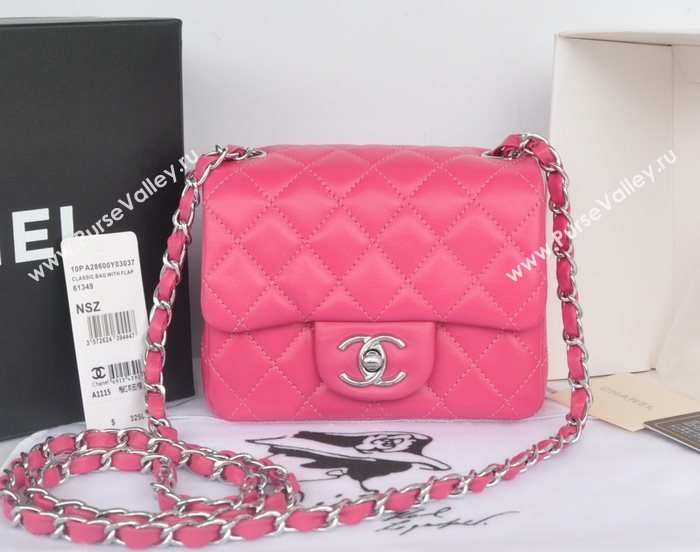 Chanel A1115 lambskin small classic flap handbag pink bag 5776