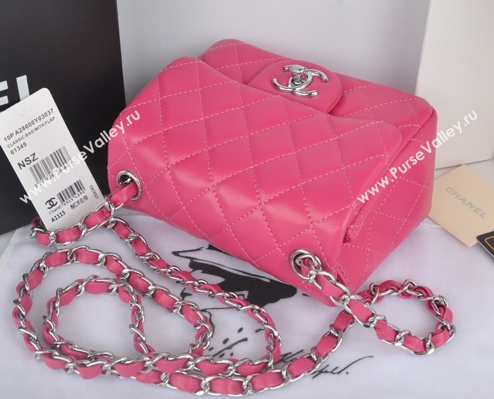 Chanel A1115 lambskin small classic flap handbag pink bag 5776