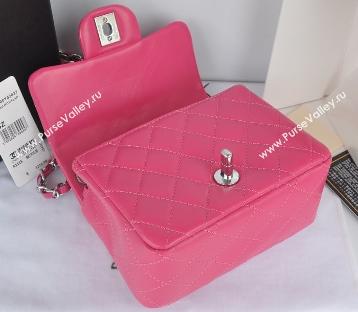 Chanel A1115 lambskin small classic flap handbag pink bag 5776