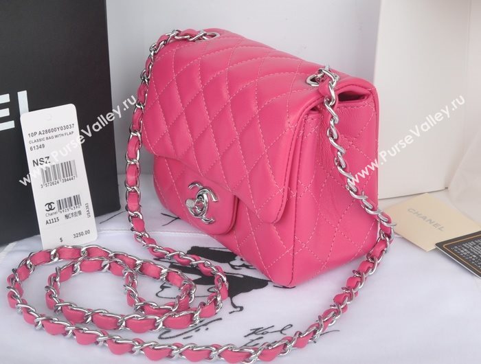 Chanel A1115 lambskin small classic flap handbag pink bag 5776