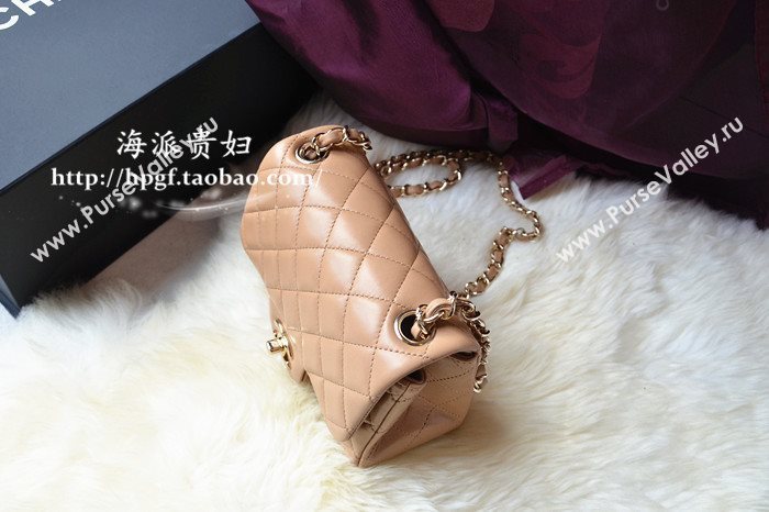 Chanel A1115 lambskin small classic flap handbag apricot bag 5777
