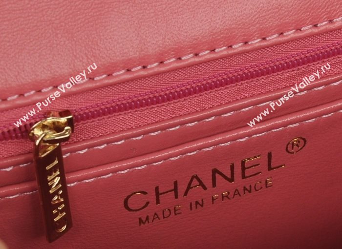 Chanel A1115 lambskin small classic flap handbag pink bag 5778