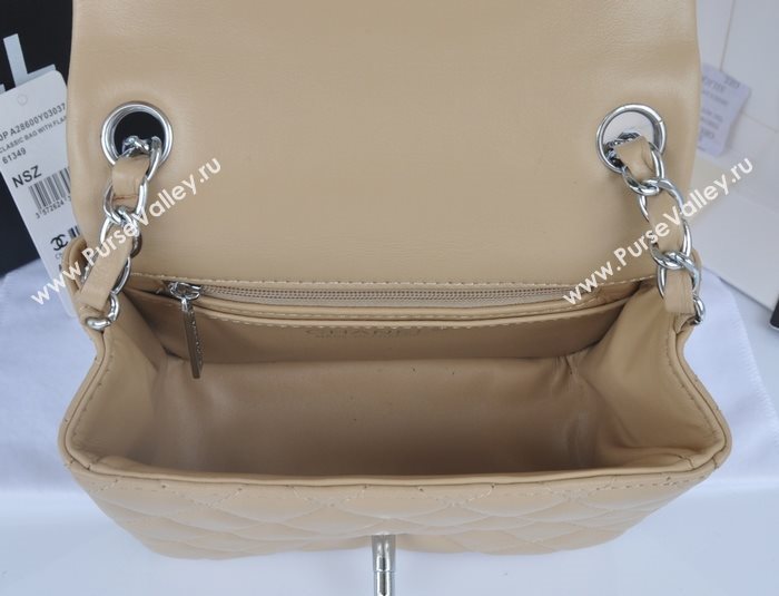 Chanel A1115 lambskin small classic flap handbag apricot bag 5779