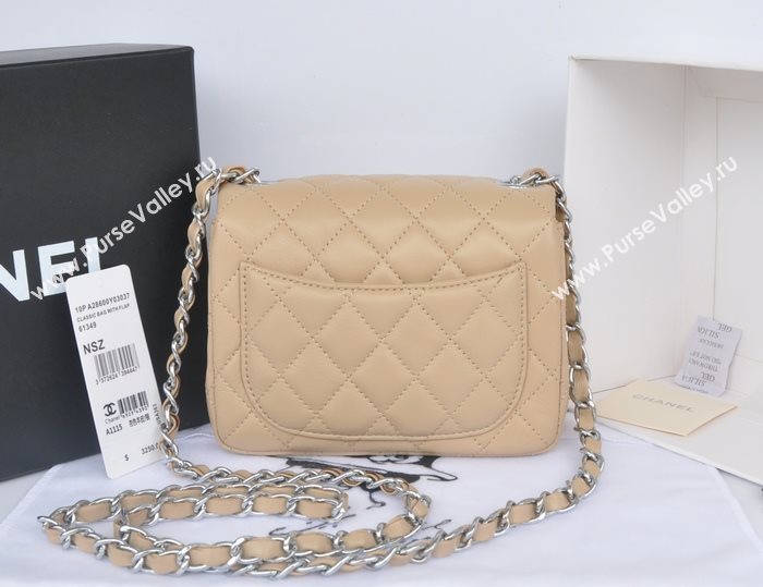 Chanel A1115 lambskin small classic flap handbag apricot bag 5779