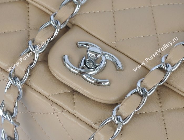 Chanel A1115 lambskin small classic flap handbag apricot bag 5779