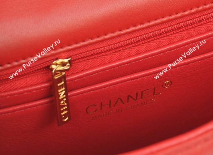 Chanel A1116 lambskin small classic flap handbag red bag 5783