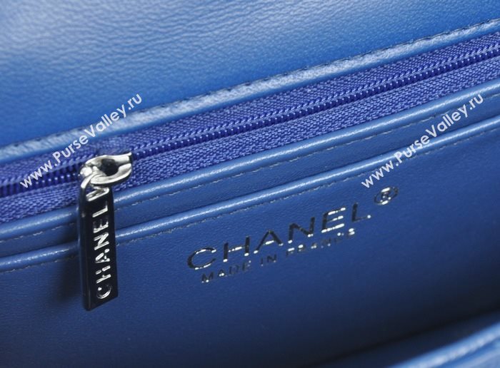 Chanel A1116 lambskin small classic flap handbag blue bag 5784