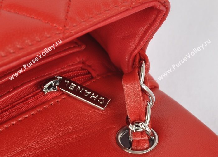 Chanel A1116 lambskin small classic flap handbag red bag 5785