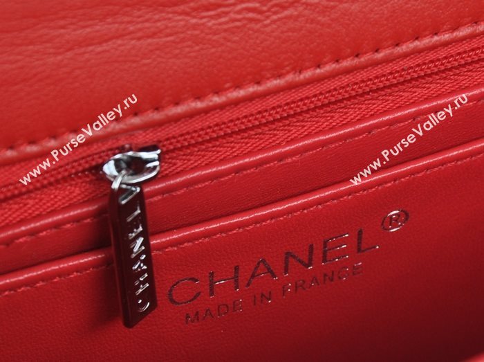 Chanel A1116 lambskin small classic flap handbag red bag 5785