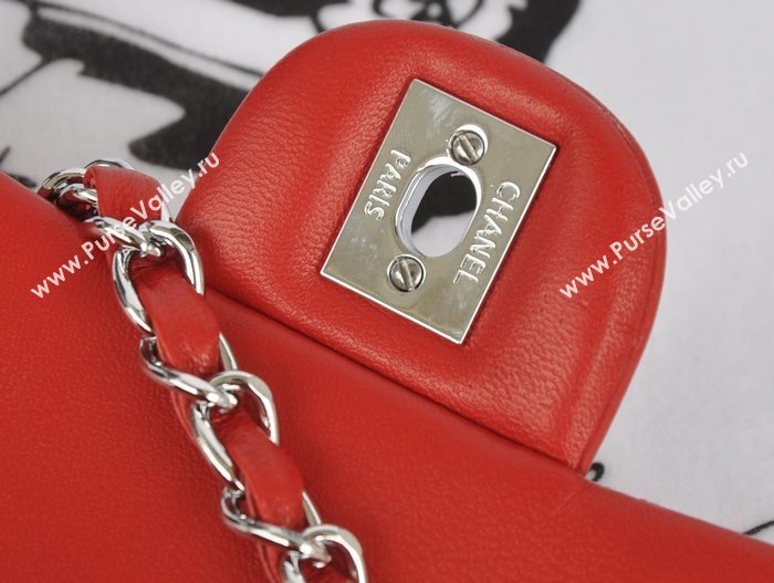 Chanel A1116 lambskin small classic flap handbag red bag 5785