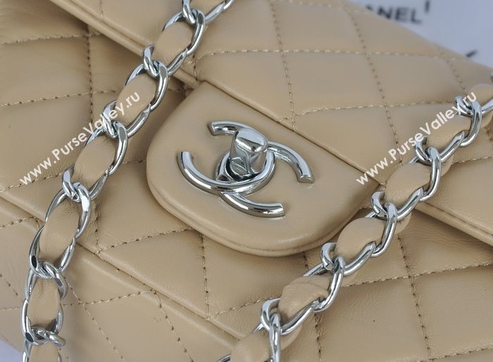 Chanel A1116 lambskin small classic flap handbag apricot bag 5786