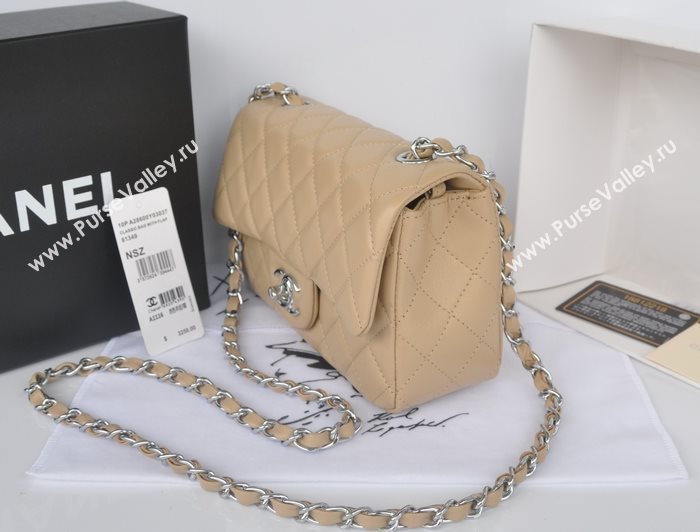 Chanel A1116 lambskin small classic flap handbag apricot bag 5786