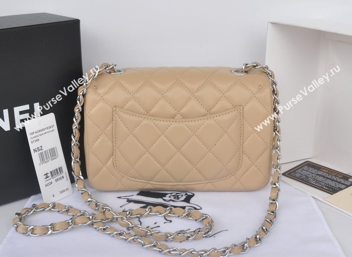 Chanel A1116 lambskin small classic flap handbag apricot bag 5786