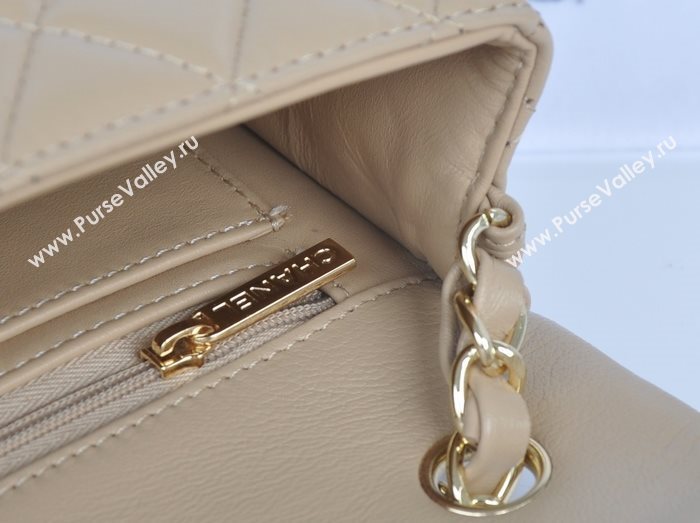 Chanel A1116 lambskin small classic flap handbag apricot bag 5787