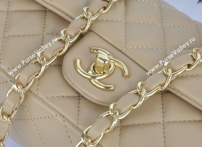 Chanel A1116 lambskin small classic flap handbag apricot bag 5787