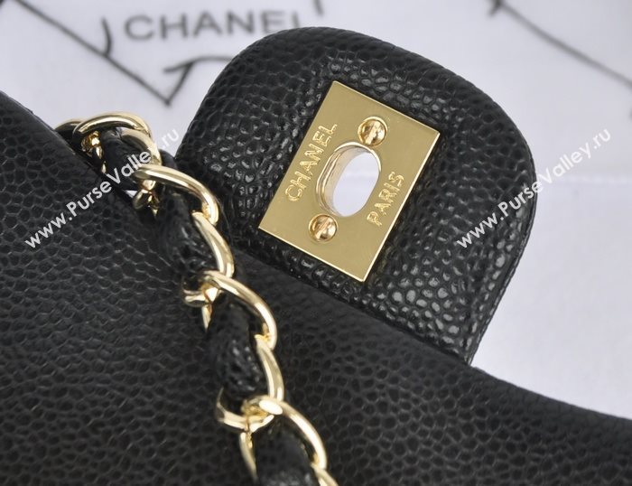 Chanel A1115 caviar lambskin small classic flap handbag black bag 5790