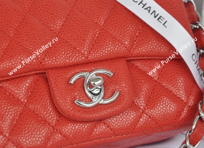 Chanel A1115 caviar lambskin small classic flap handbag red bag 5792