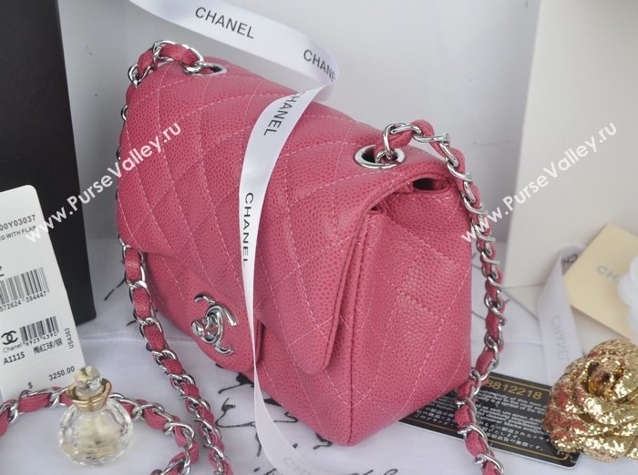 Chanel A1115 caviar lambskin small classic flap handbag red bag 5794