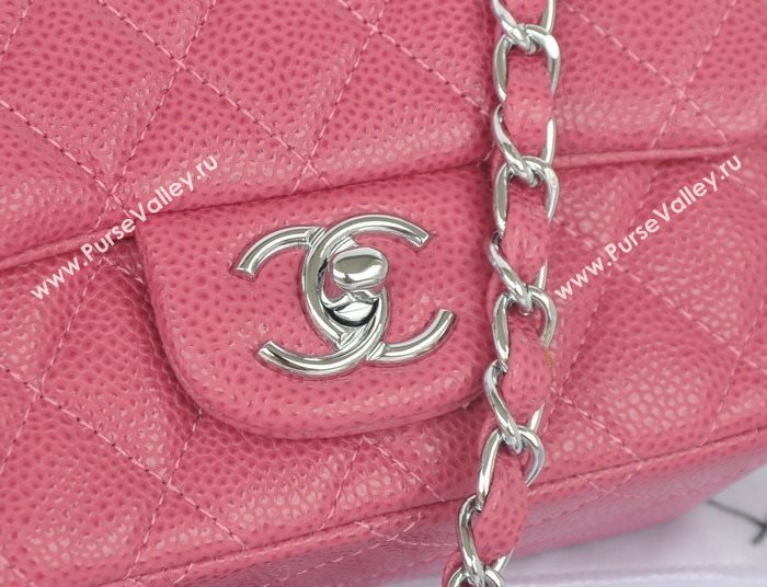 Chanel A1115 caviar lambskin small classic flap handbag red bag 5794