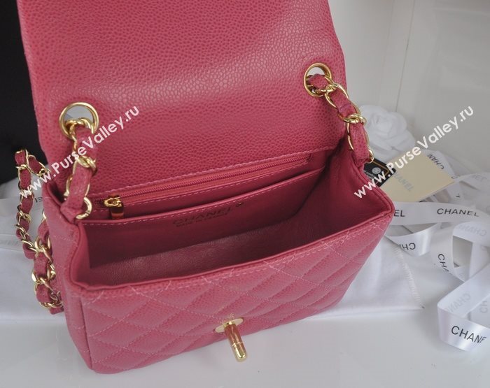 Chanel A1115 caviar lambskin small classic flap handbag red bag 5795