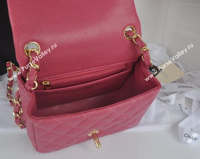 Chanel A1115 caviar lambskin small classic flap handbag red bag 5795