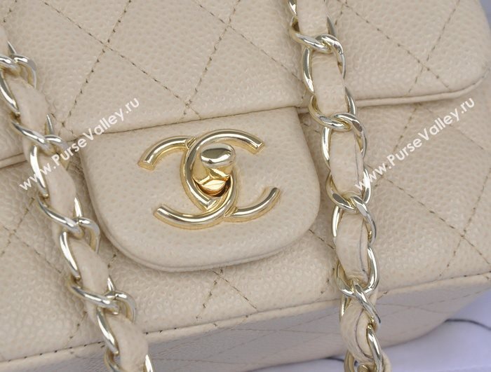 Chanel A1115 caviar lambskin small classic flap handbag apricot bag 5796