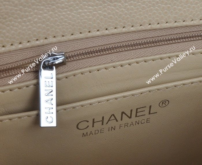 Chanel A1115 caviar lambskin small classic flap handbag apricot bag 5797