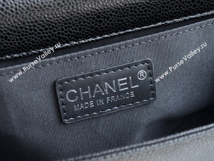 Chanel A67086 caviar lambskin medium le boy handbag black bag 5799